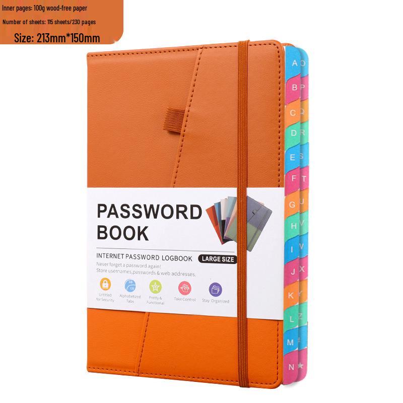 

Международный блокнот формата A5 с паролями и буквенными ярлычками для безопасного управления данными для входа
