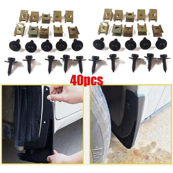 40Pcs Metal Car Screw Body Fender Bumper Retainer U Nut Clips Gasket Fastener US