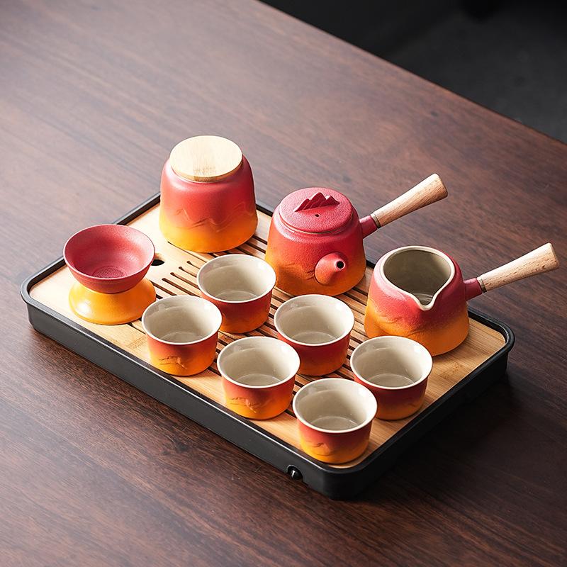 Household Kung Fu Tea Set Portable Gradual Change Teapot Set Bubble Business Gifts