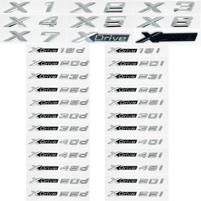 3D Xdrive 20d 30d 35d 40d 50d 20i 25i 30i emblema de guardabarros de coche pegatina de insignia de maletero para BMW X1 X3 X4 X5 is2