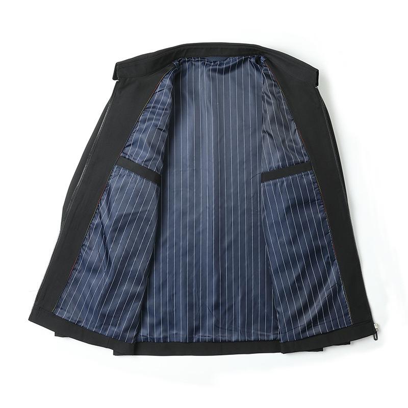Autumn Jacket Business Casual Lapel Jacket Middle-aged and Elderly Simple Style Zipper Men's Executive Jacket