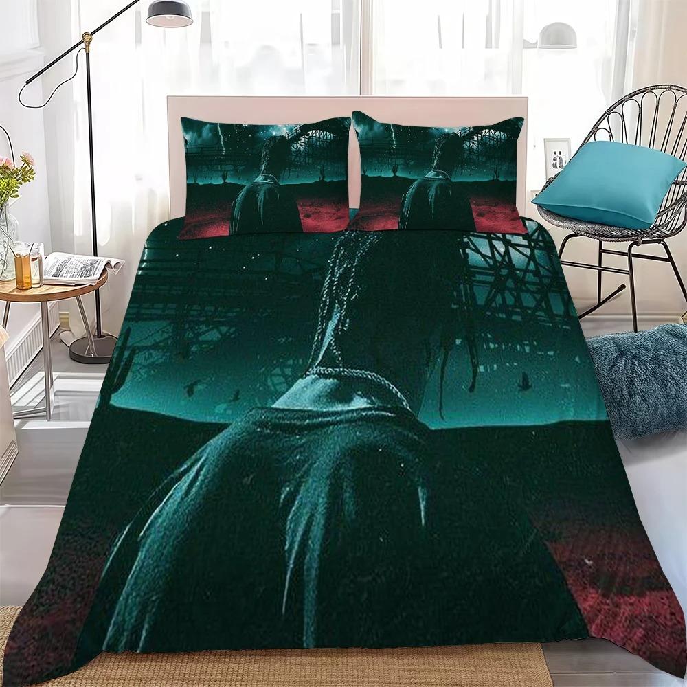 3D Print Rapper T-Travis S-Scott Jack Bedding Set Soft Comforter Cover With 1/2pcs Pillow Shams For Kids Adults Duvet Cover