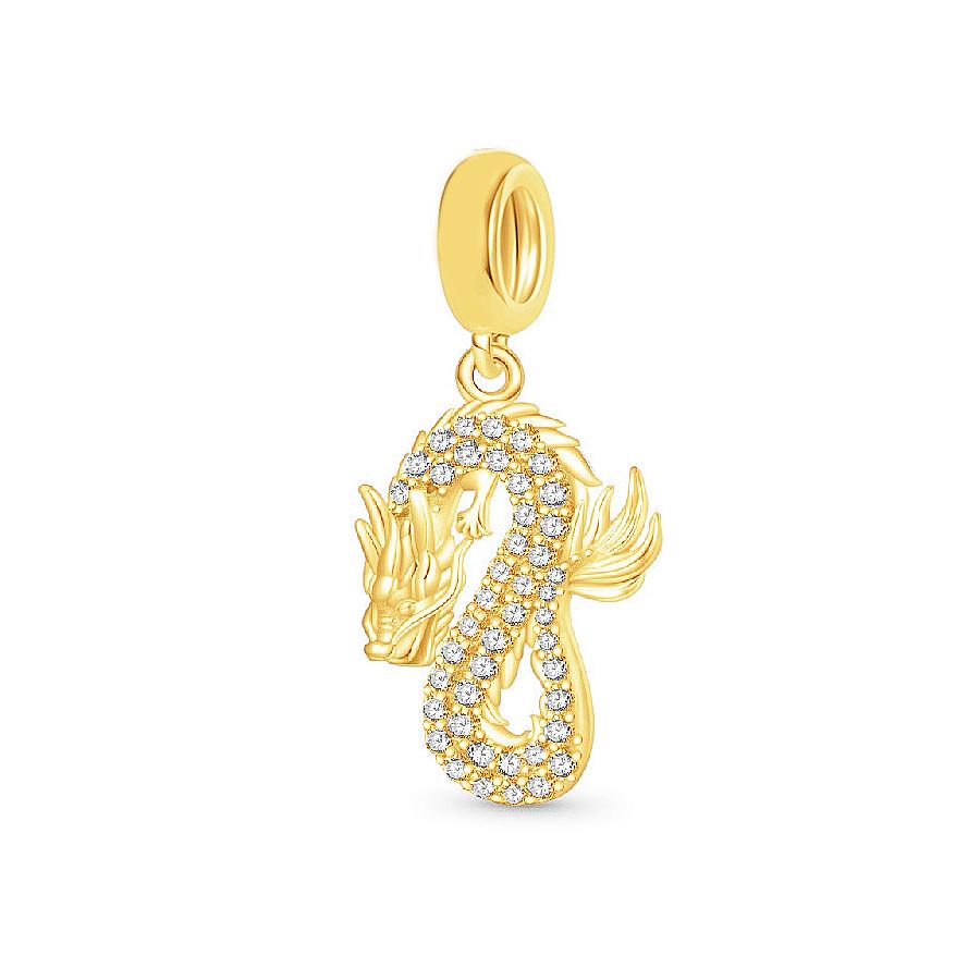 New Sparking Gold Plated Charm Beads Dangle Fit Original Snake Bracelet Necklace Beads For Diy Jewelry Women Gift