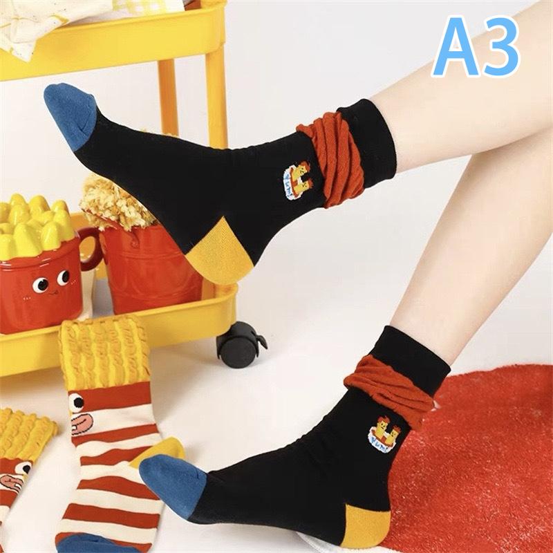 Δημιουργικές αστείες χαριτωμένες τηγανιτές κάλτσες ουράνιο τόξο Κάλτσες μεσαίου σωλήνα Κάλτσες στοίβα Γυναικείες κάλτσες Βαμβακερές κάλτσες