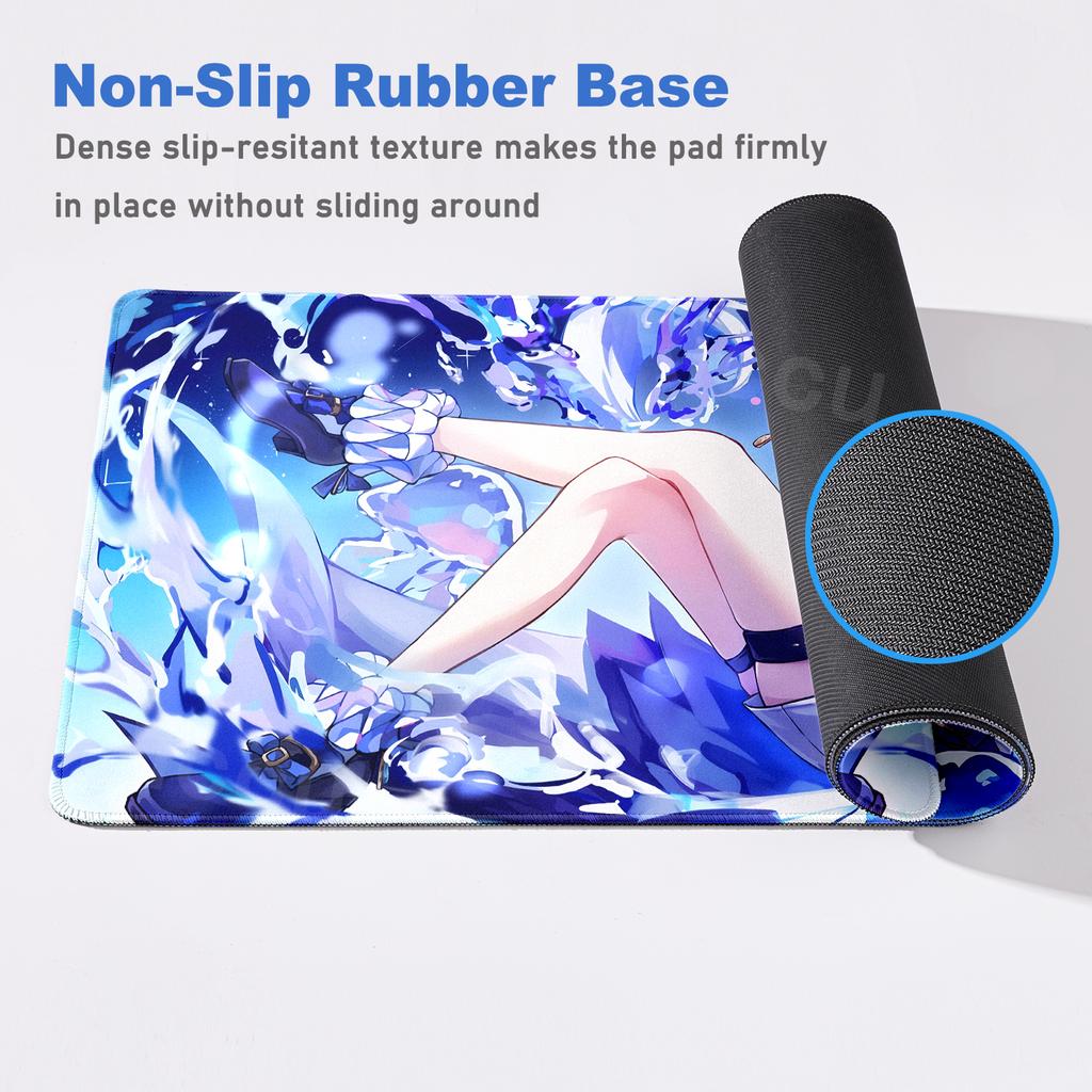 New Pretty Genshin Impact Furina Pattern Anime Mouse Pads Game Office Nonslip Desk Mats Mechanical Keyboard Laptop Rubber Carpet