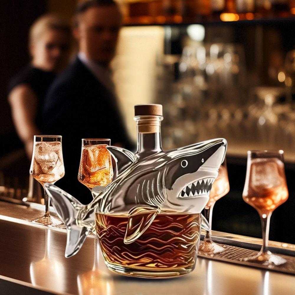 Shark Statue Wine Bottle 320 Ml Wine Decanter Fun Whiskey Bottle  Home Bar
