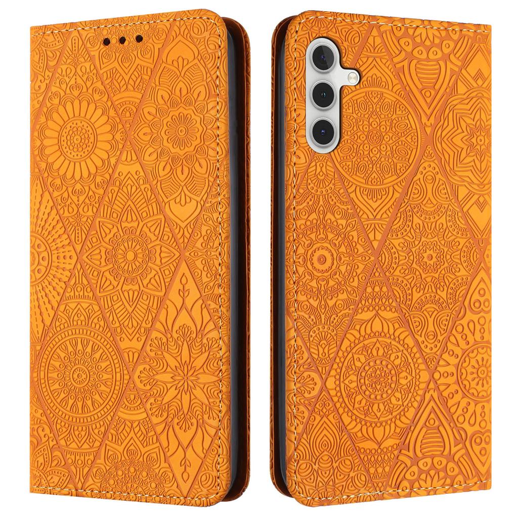 Etui z nadrukiem kwiatowym na portfel z podstawką do Samsung Galaxy A17 5G Skórzane etui na telefon