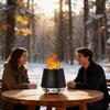 Portable Stainless Steel Fires Pit Smokeless Tabletop Camping Heater with Stand Long Burn Time Firepit for Outdoor Patio Backyard Camping