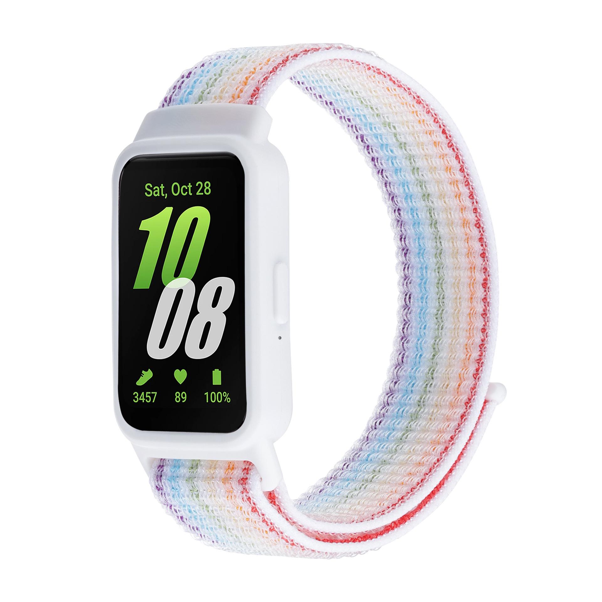 Чехол+Ремешок для Samsung Galaxy Fit 3 Аксессуары ремешки Регулируемый Нейлоновый спортивный Запасной ремень correa браслет galaxy fit 3 ремешок Galaxy fit 3