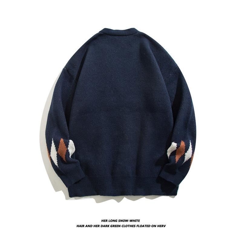 Men S V Neck Loose Vintage Thick Knit Cardigan Sweater
