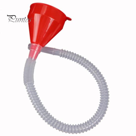 Imbuto di riempimento olio in plastica universale per auto, moto, camion, con tubo morbido