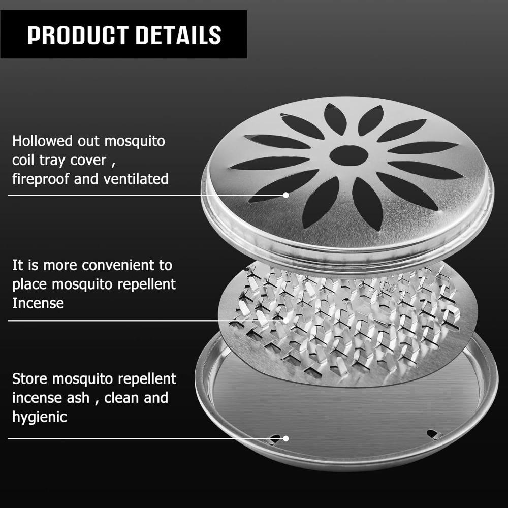 Mosquito Coil Brackets, External Mosquito Spiral Door, Stainless Steel Mosquito Spiral Box, Used for Home, Garden, Camping