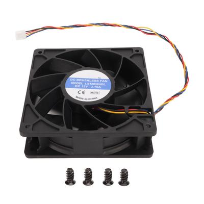 12cm chladicí ventilátor 120x38mm 6000ot./min 12V 2.7A 4pin FG DC Brushless PWM Černý ventilátor počítačové skříně pro