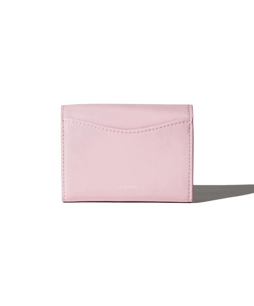 Lemasque Dot Two-Pocket Coin Business Card Holder Baby Pink