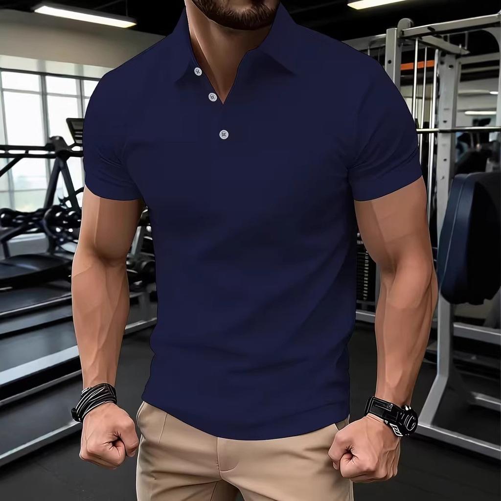 Essential Slim Fit Short Sleeve Polo Shirt, Casual Top for Daily & Gym
