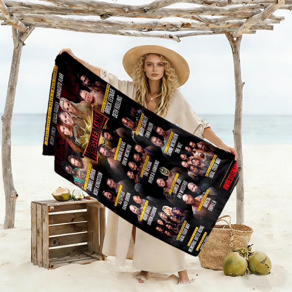 Wrestlemania Beach Towel Super Soft Absorbent Comfortable Lightweight