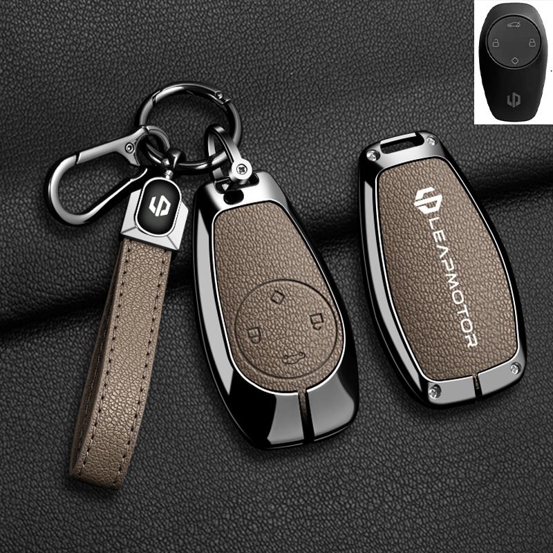 Zinc Alloy Car Key Case Cover For Leapmotor T03 S01 C11 For Leapmotor C01 T03 S01 C11 Leap Motor Holder Key Fob Keychain