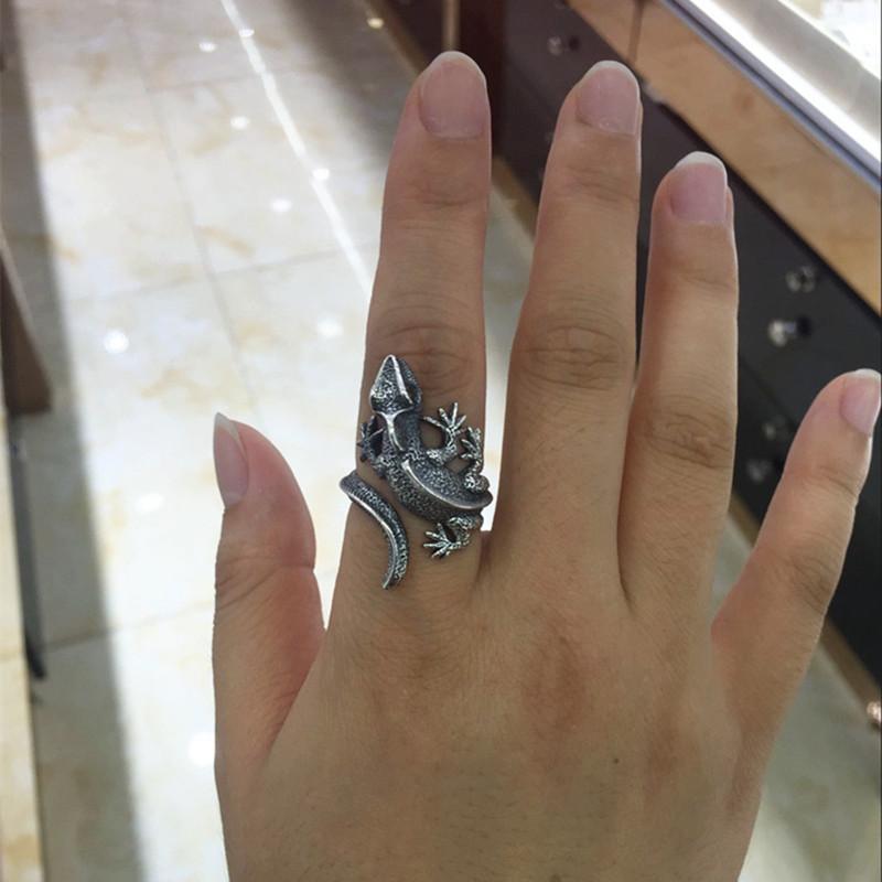 Buyee   Copper Male Unique Ring Finger Cute Lizard Animal Open Ring For Men Fashion Fine Jewelry Circle Gift