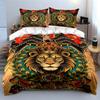 Lion crowned surrounded foliage. Bedding sets Duvet cover sets Duvet covers Pillowcases(1 * Duvet Cover 2 * Pillowcases, without duvet insert)