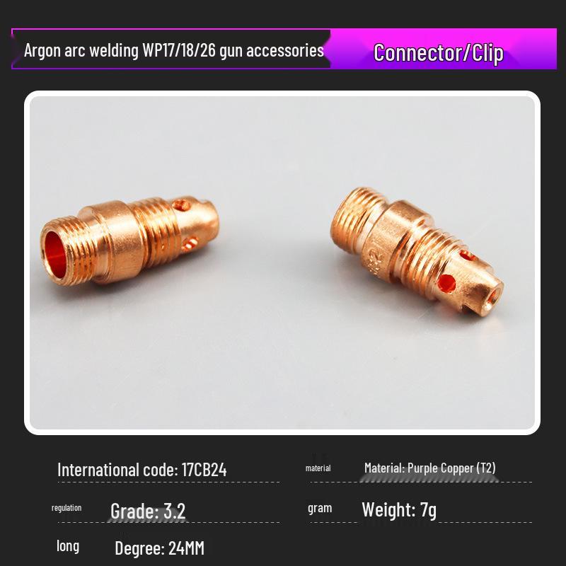 Argon Arc Welding Gun with WP17/18/26 Red Copper Tungsten Electrode Holder - High Conductivity & Heat Resistance Welding Collet Accessories
