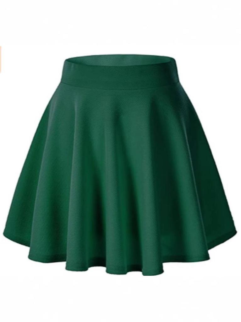 Women's Basic Versatile Elastic Flared Mini Skirt - Casual European & American Style