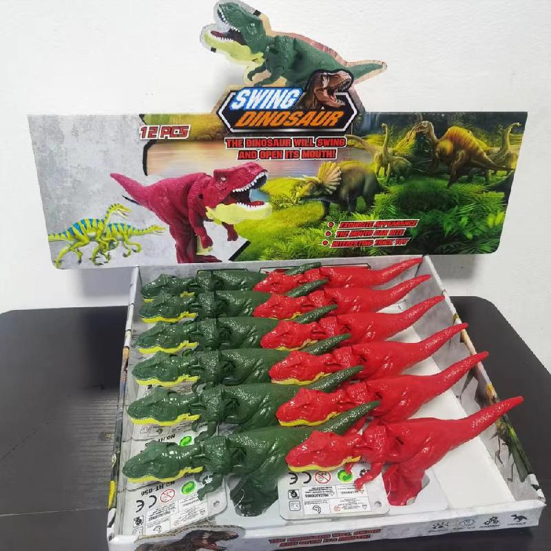 18Cm Biting Green Red Tyrannosaurus Rex Dinosaur Hand Control Spring Swing Decompression Fingertip Kids Toy Birthday Boy Gift