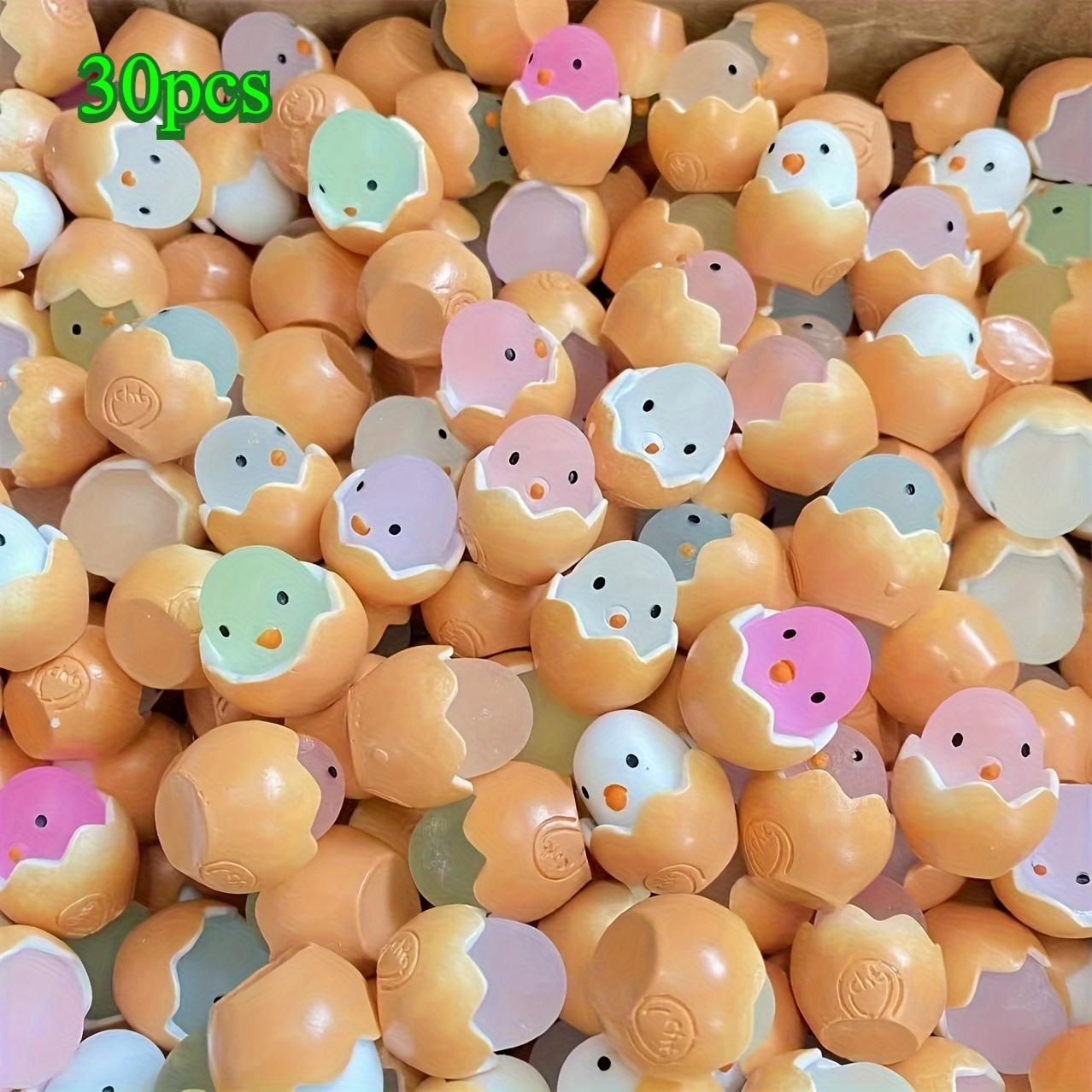 

30pcs Luminous Mini Easter Egg Chicken Decorations, Plastic Cracked Eggshell DIY Crafts, Uncharged Holiday Party Supplies for Basket Fillings| 30pcs