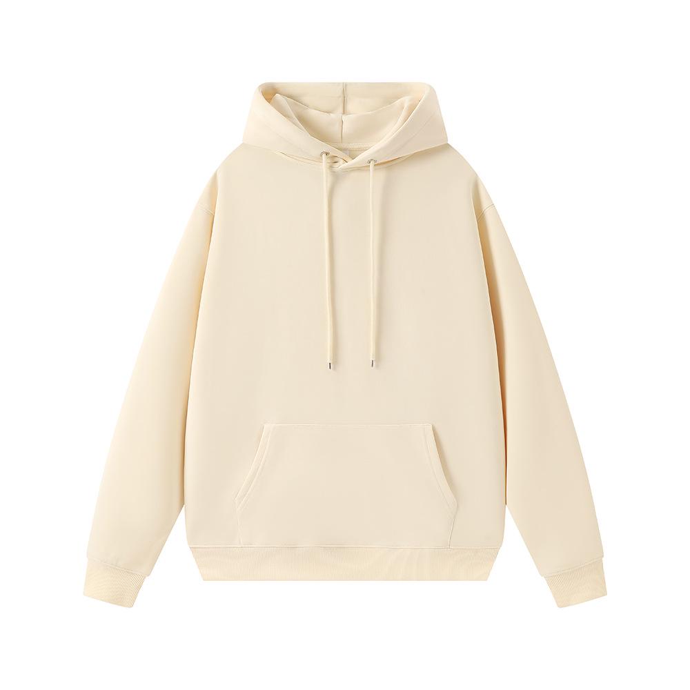 Men's Heavyweight Antibacterial Faux Cotton Hoodie - Solid Color, Unisex, Fall/Winter Essential