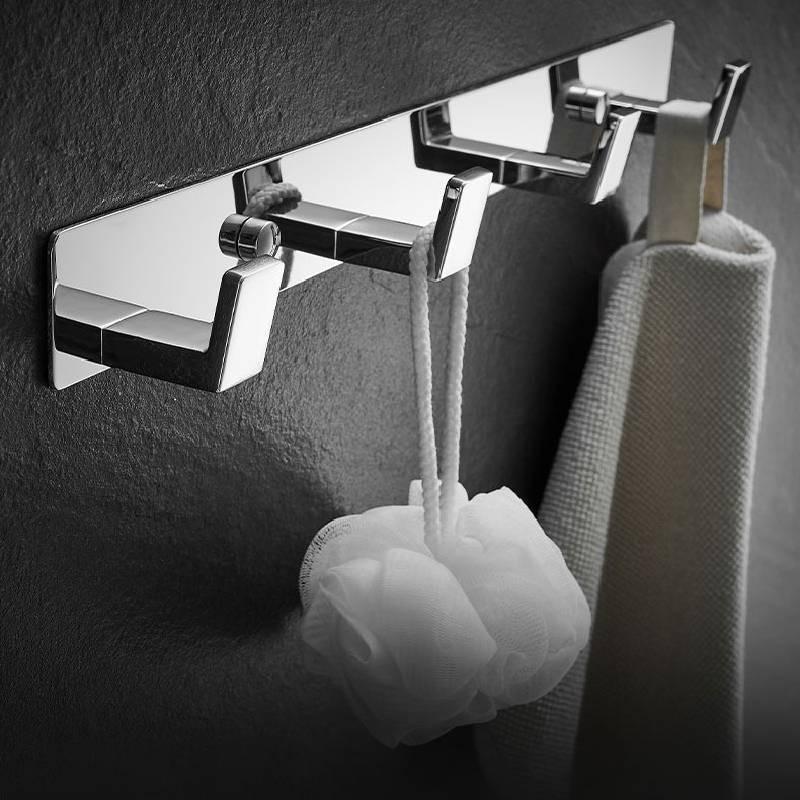 Versatile Stainless Steel Adhesive Hooks For Stylish Clothing Storage In Kitchen And Bathroom