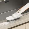 360 Rotating Hard Bristle Scrubber 3in1 Multi-Purpose Tile Cleaning Brush with Clip Scraper for Bathroom Kitchen Floors