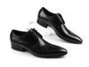 British Pointed Toe Men's Formal Leather Shoes - Cowhide Wedding Shoes