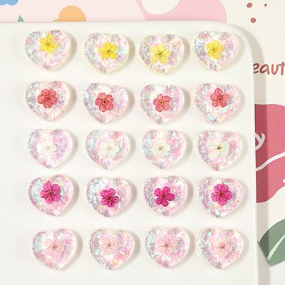 Patch en résine Cœur Pêche Jonquille Douce Amour Bricolage Accessoires de Bijouterie Coque de Téléphone Portable Accessoires Épingle à Cheveux Matériau