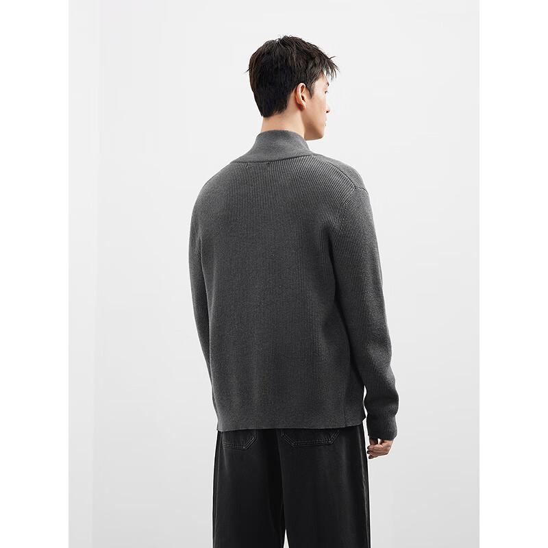 GXG Men's Relaxed Fit Ribbed Double-Zipper Cardigan