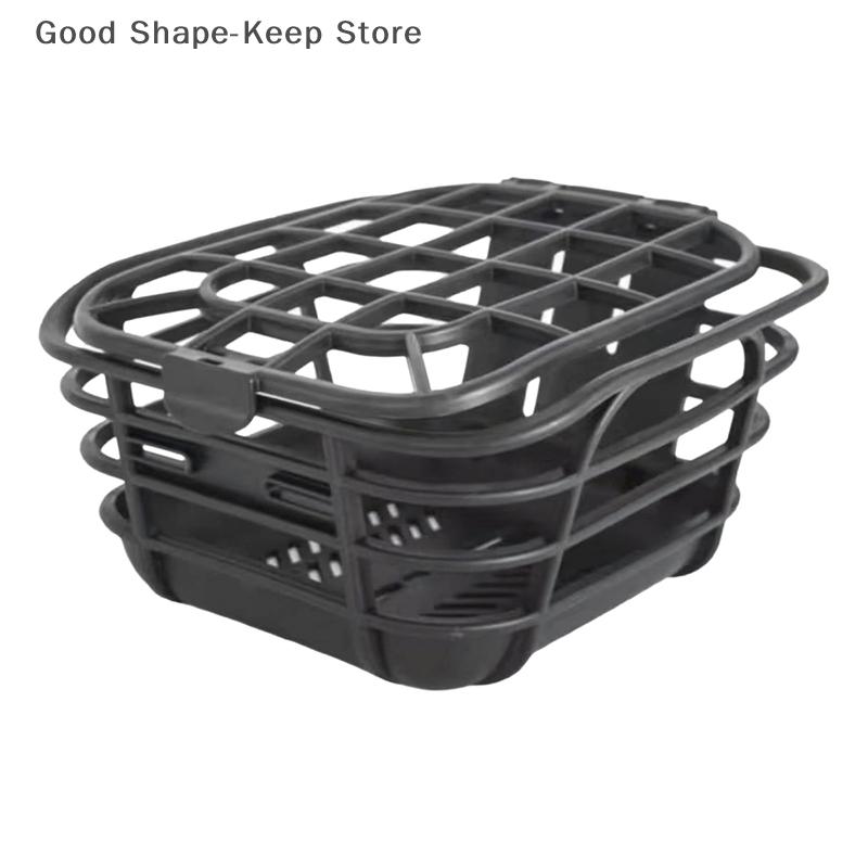 Large Capacity Anti-Extrusion Bike Front Basket Set Black PC Material Detachable Electric Bike Basket with Lid