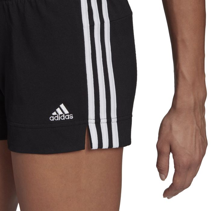 Dámské šortky - Adidas - Essentials Slim 3-Stripes - Černé - Polyester - Běžné