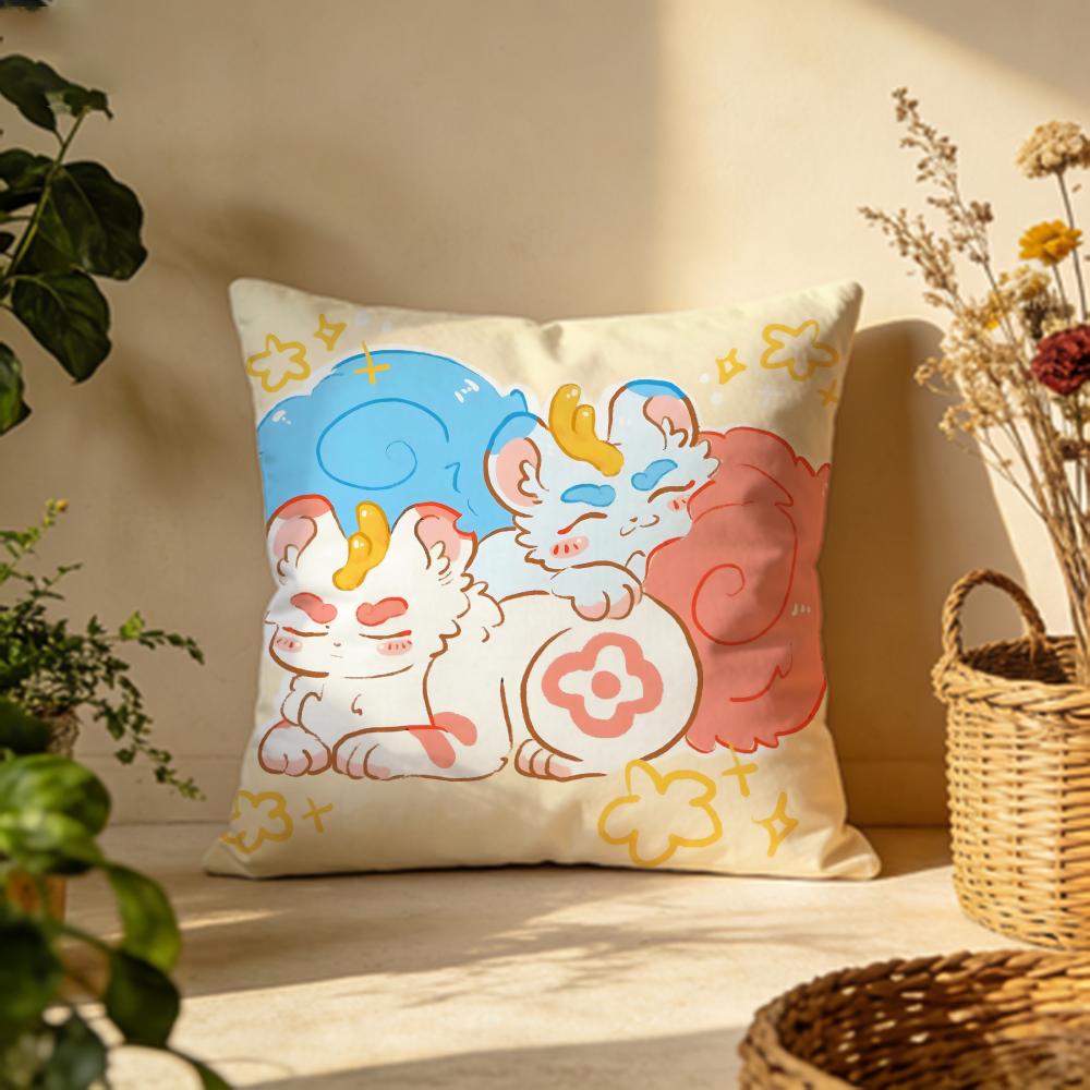 Popular Ffabulous Beastsing Cushion Cover Versatile DoubleSided Pillow Case Fit for Sofa Bed Car  Daily Decor