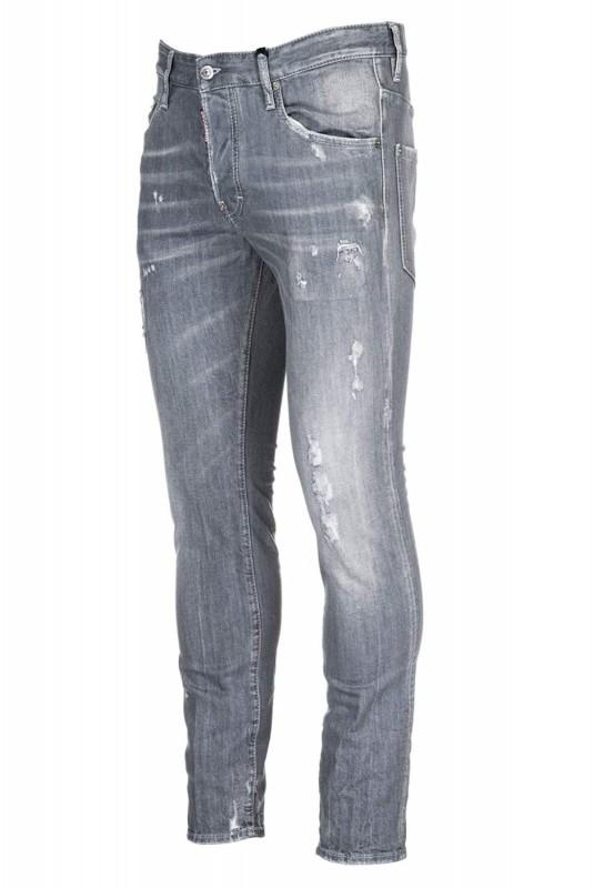 SuperMerchantEU DSQUARED2 Italiaanse Skater Slim Fit Jeans Grijs -40%%% - Maat: IT56