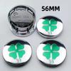 AAKM8 4PCS Universal 56MM Four Leaf Clover Car Wheel Center Hub Caps Emblem For BMW Honda NISSAN SUBARU KIA VW
