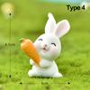 Landscape Cartoon Carrot House Miniature Rabbit Figurine Mini Animal Statue Resin Bunny Basket