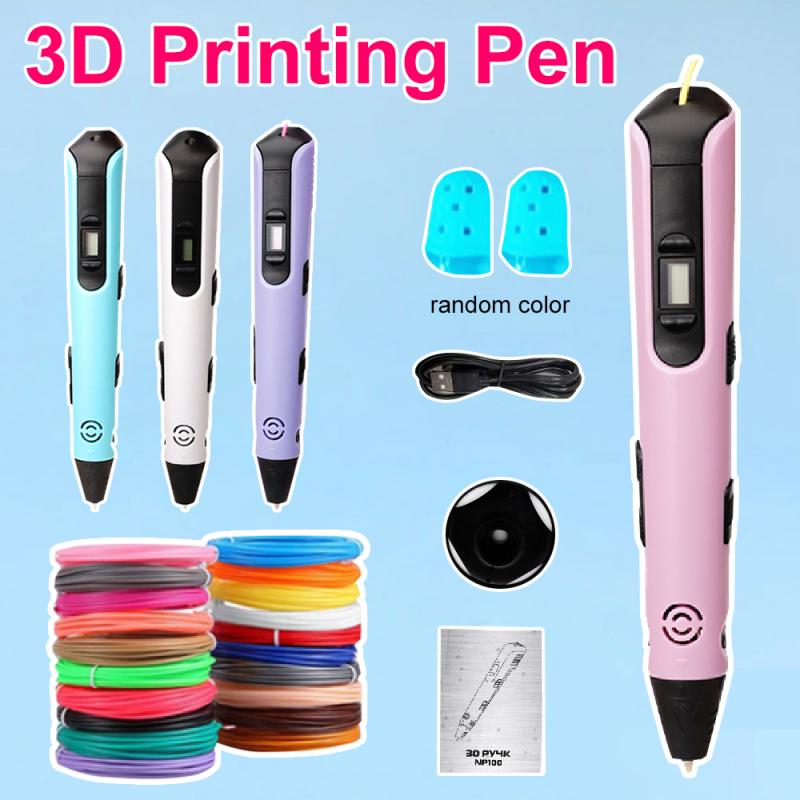 New 3D Printing Pen Lcd Display Screen 1.75Mm ABS PLA 0.7Mm Diameter Material Kids Diy Drawing Pens Christmas Birthday Gifts