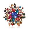 SKEDS Luxury Big Rhinestone Flower Brooches Pins For Women Lady Shiny Boutique Decoration Badges Lady Party Banquet Corsage