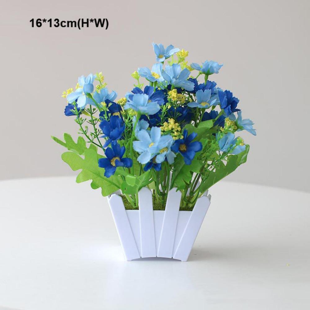 10 Styles Artificial Flowers Plastic Fake Flower Potted New Simulation Plant  Home Decor
