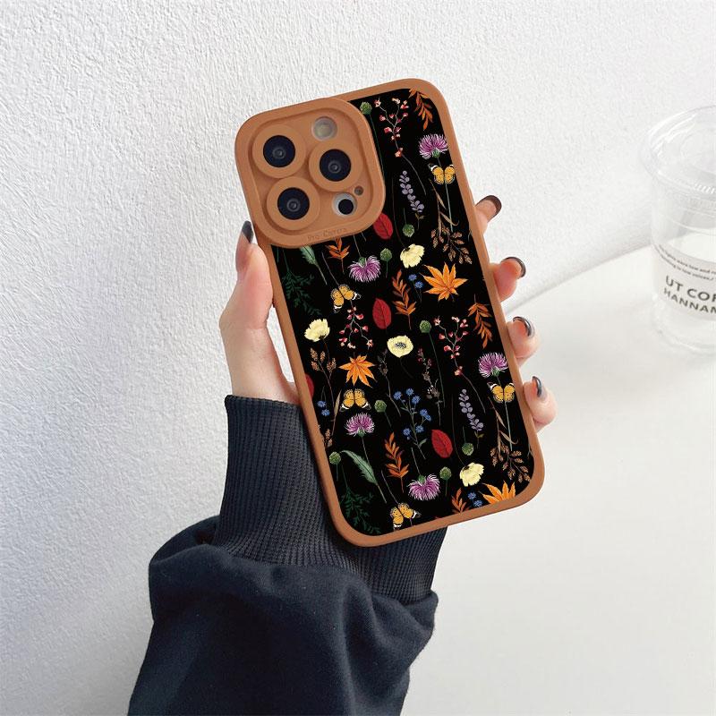 Fashion Luxury Flower Floral Funda Case for Iphone 14 Pro Max Plus 13 12 11 Pro Max XR X XS 8 7 Plus SE 2020 Soft Silicone Shell