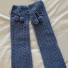 Fashionable Plush Balls Bows Adorned Leg Warmers for Women's Cable Knitted Stretchy Leg Covers Sleeves Calf Socks