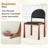 Set of 2 Modern Dining Chairs, Upholstered Chair with Semi-Circular Backrest, PU Leather & Metal Legs, Chairs Only Included, No Table, 80cm High