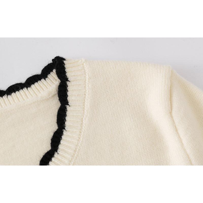 Women's Plus Size Round Collar Clashing Stripe Top Autumn and Winter Loose Casual Sweater Knitwear