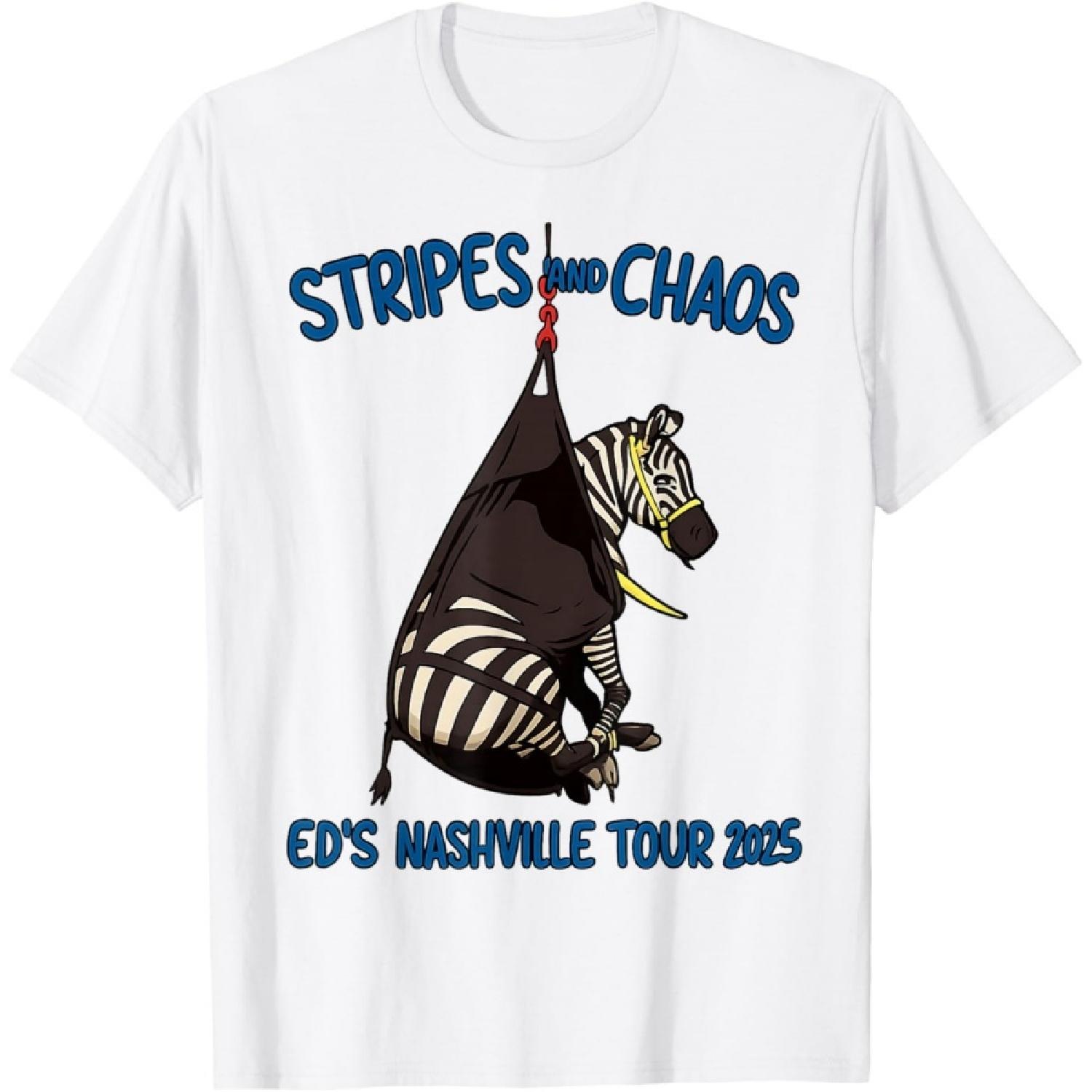 Stripes & Chaos Ed s Nashville Tour 2025 Ed The Zebra T-Shirt S