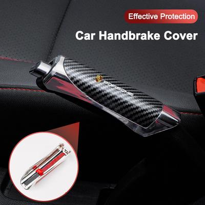 Cubierta de Freno de Mano para Coche Cubierta Protectora para Agarre del Freno de Mano Fibra de Carbono Para Porsche 911 918 944 928 968 Boxster Cayenne Macan Panamera