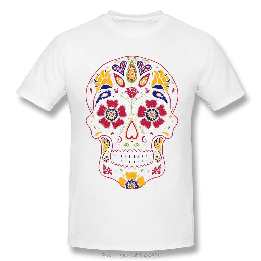 Day Of The Dead Sugar SkullAnime Clothes Design Halloween Trick-or-treating Cotton Unisex T-Shirt