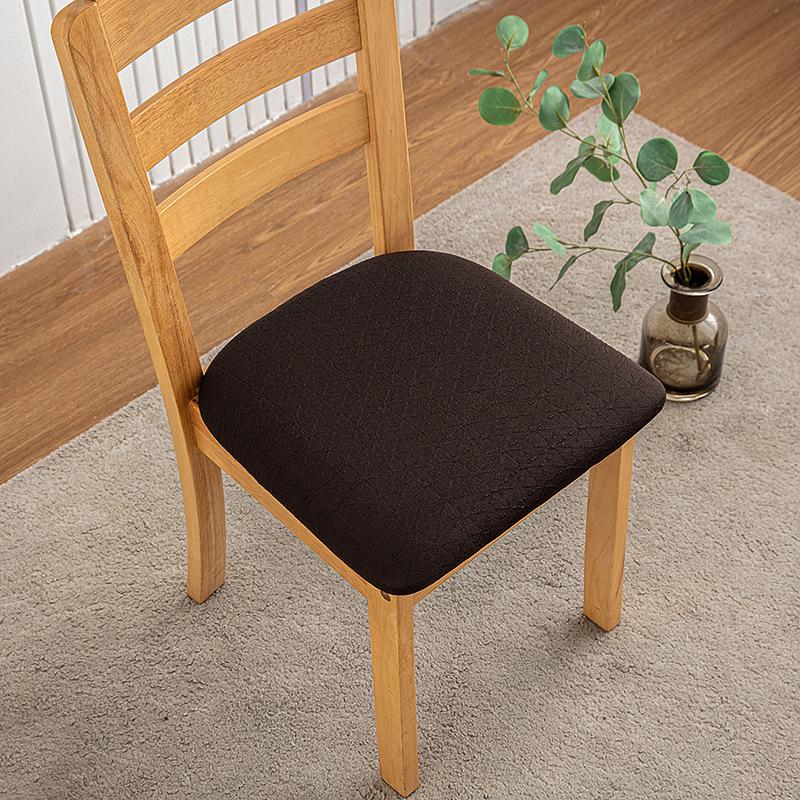 1/2/4/6pcs Jacquard Dining Chair Seat Covers Elastic Seat Slipcovers Removable Furniture Protector for Kitchen Hotel Banquet
